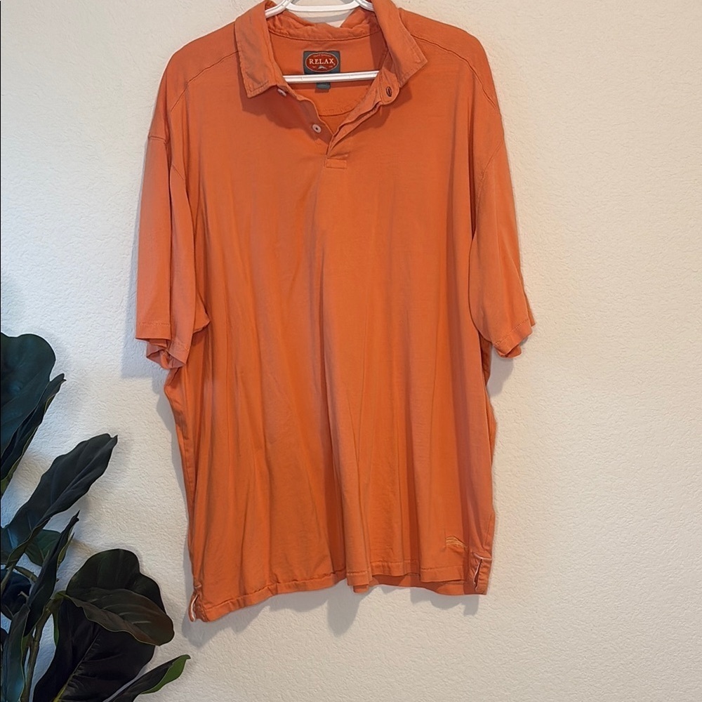 Tommy Bahama 100% Pima cotton orange polo shirt XXL